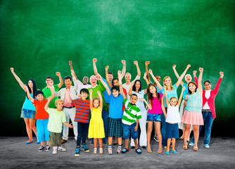 Obraz premium Community Togetherness Kids Multiethnic Unity Happiness Concept