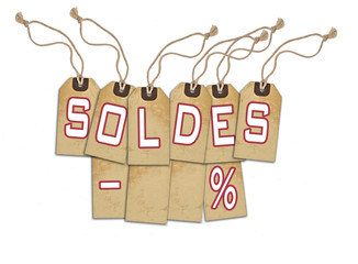 Sale concept, formed of textured blank tags