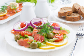 salad with salted salmon