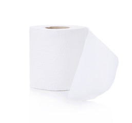Close-up image of toilet paper studio isolated on white backgrou
