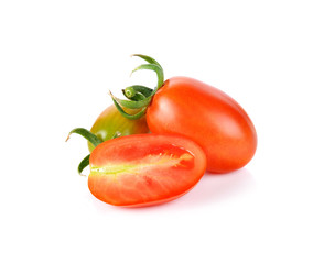 Small cherry tomato on white background