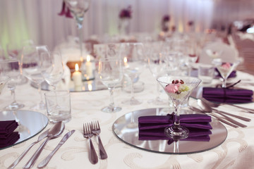 Table setting for a wedding