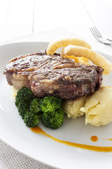 Ribeye steak with potato purre