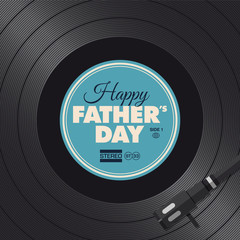 father's day card, music vinyl concept - 81114738