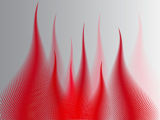 Abstract background with red flames with halftone effects