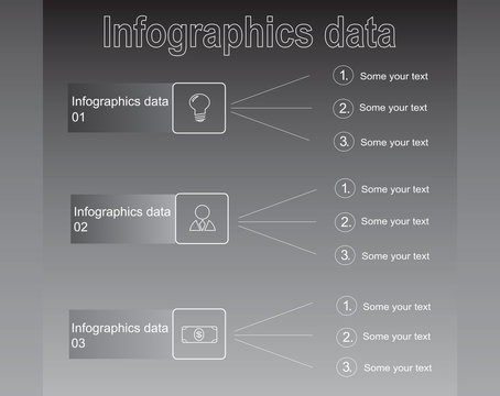 Gray infographics data with business icons