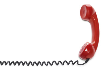 Red phone isolated on white