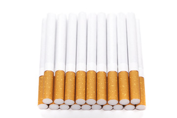 Cigarettes, isolated on a white