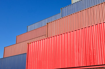 Fototapeta premium Cargo container yard, the Port of Tokyo, Japan