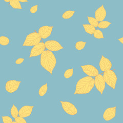 Obraz premium Abstract raspberry leaves. Clear pastel colors. Seamless pattern