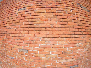 Red wall of an old brick