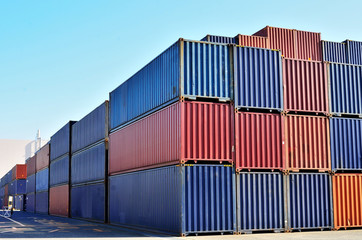 Cargo container yard, the Port of Tokyo, Japan