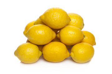 Ripe lemons isolated on white