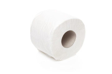 Simple toilet paper on white background