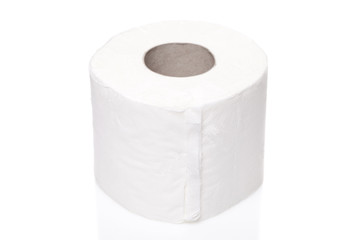 Simple toilet paper on white background