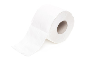 Simple toilet paper on white background