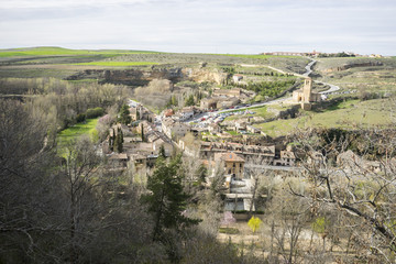 Fototapeta premium aerial views of the Spanish city of Segovia. Ancient Roman and m