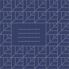 Text frame. Traditional Japanese Embroidery Ornament with leaves