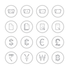 Modern social media buttons with soft shadow style