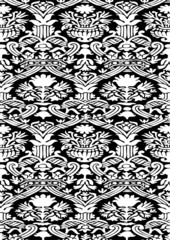 Black and white Seamless abstract pattern floral