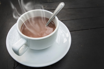 Hot Chocolate in a cup on the table