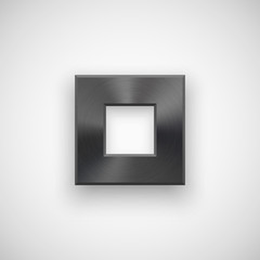 Black abstract Square Button Template