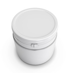 Wwhite plastic can for products