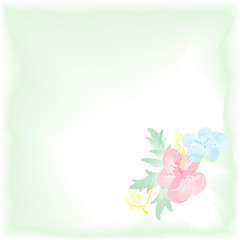 Digital watercolor background with flowers. Gentle  pattern.