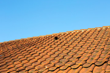 Old weathered tile roof