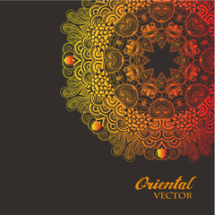 Abstract vector floral ornamental border. Lace pattern design.