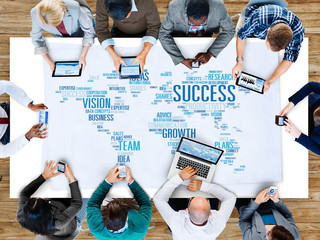 Success Growth Vision Ideas Team Business Plans Connect Concept