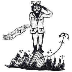 Sailor Captain and his sinking boat