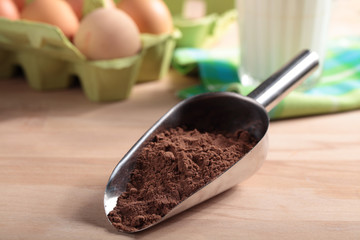 Bird cherry flour and other ingredients for a cake