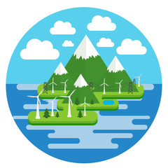 Naklejka premium FlatIslandIllustration02