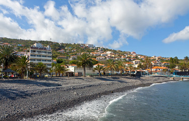 Beach in Santa Cruz, Madeira island, Portugal