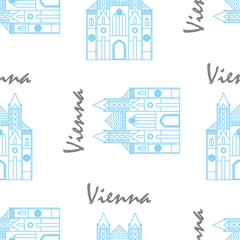 Vienna St Stephens Cathedral fabric pattern. Seamless vector