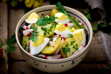 potato salad with dandelions.