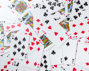 Lot of dusty old playing cards