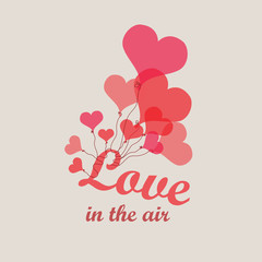 vector heart ballons - background - love in the air..