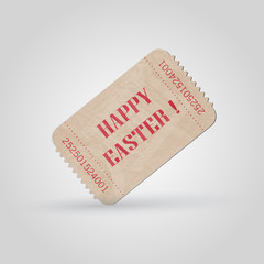 Vector vintage ticket - happy easter..