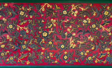 Art Asian style painting on the temple ceiling,Thailand.