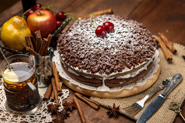 Homemade chocolate pie