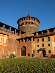 Fototapeta premium Castello Sforzesco in Milan, Italy.