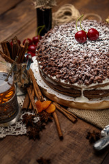 Homemade chocolate pie