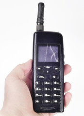 First cell phone old in hand