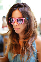 Woman with retro sunglasses