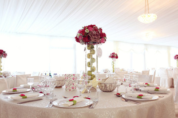 Wedding table beautifully decorated