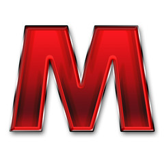 Metal letter M in red