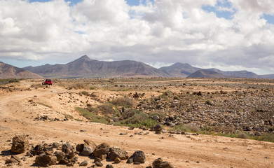 Desert landscape near El Cotillo, Fuerteventura, Spain