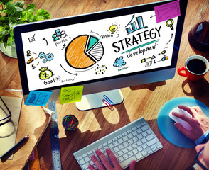 Strategy Development Goal Marketing Vision Planning Man Concept